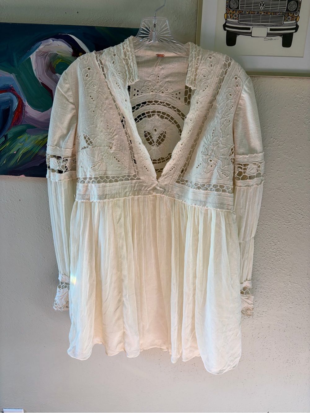 Free People Cream Lace Dress